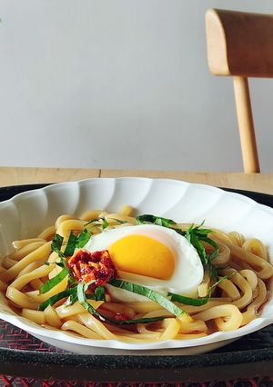 マジ最高☆大葉香る冷凍うどん☆卵ポン-レシピのメイン写真