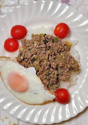 ひき肉で作るガパオライス-レシピのメイン写真