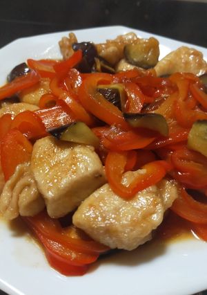 鶏むねとナスの甘酢炒め-レシピのメイン写真