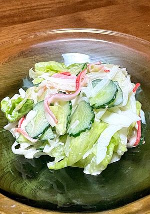 簡単!カニカマとレタスのマヨサラダ 作り置き-レシピのメイン写真