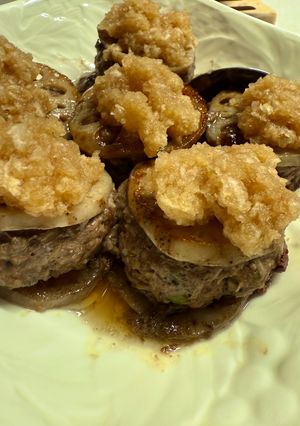 エノキと蓮根バーグのおろしポン酢かけ-レシピのメイン写真