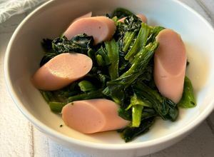 ほうれん草と魚ソーセージのレンチンナムル-レシピのメイン写真
