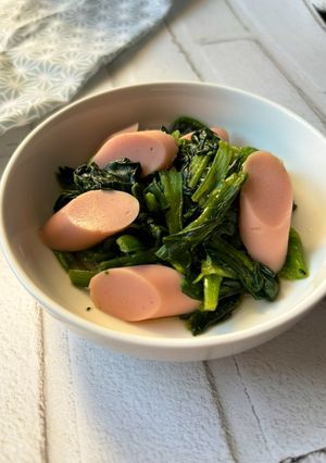 ほうれん草と魚ソーセージのレンチンナムル-レシピのメイン写真