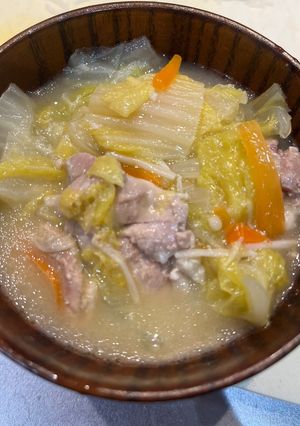 圧力鍋で鳥と白菜の味噌鍋-レシピのメイン写真
