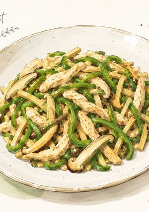 鶏胸肉青椒肉絲-レシピのメイン写真