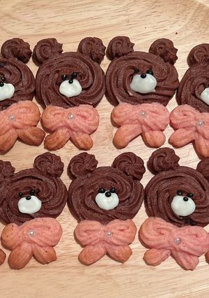 リボンくまさんの絞り出しクッキー🐾-レシピのメイン写真