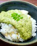 大和芋＋蓼酢ソース　とろろ発芽燕麦ご飯