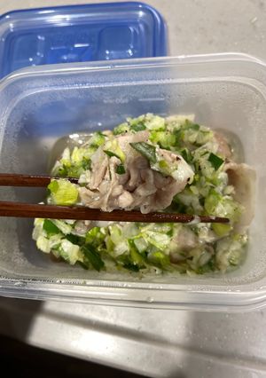 ⭕️タッパーで作る ネギ塩豚-レシピのメイン写真