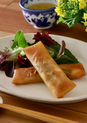 *菜の花と豚肉のチーズ春巻き*-レシピのメイン写真