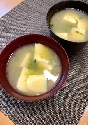【時短】卵豆腐とあおさのみそ汁-レシピのメイン写真