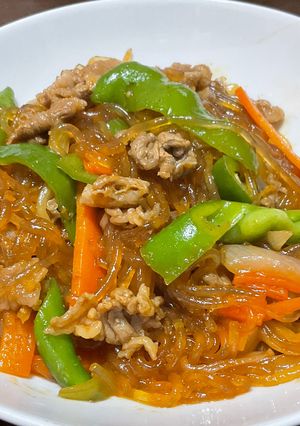 甘とうがらしと牛肉のチャプチェ♫-レシピのメイン写真