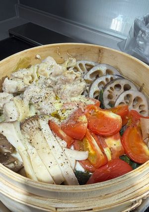 鶏肉とトマトのチーズせいろ蒸し-レシピのメイン写真