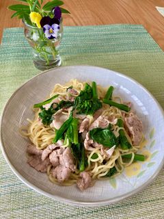 菜の花と豚こま肉の塩焼きそば♪-レシピのメイン写真