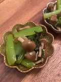 レンジで作る小松菜としめじのだし和え