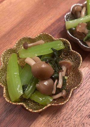 レンジで作る小松菜としめじのだし和え-レシピのメイン写真