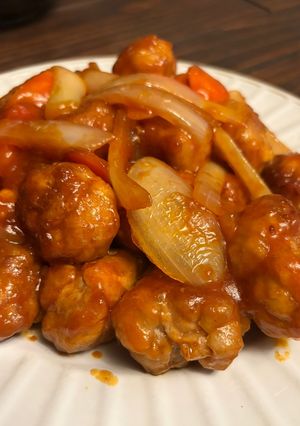 豚コマボールで酢豚風炒め-レシピのメイン写真