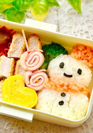 お弁当おにぎり☆雪だるまちゃん弁当-レシピのメイン写真