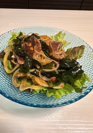 かつおの食べるラー油サラダ-レシピのメイン写真