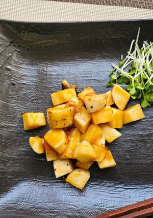 子供喜ぶ!皮ごと山芋の甘辛あんかけ-レシピのメイン写真