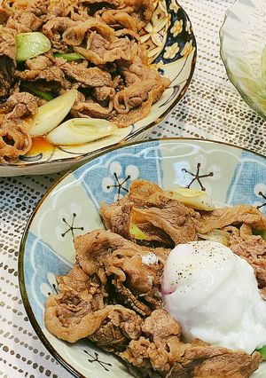 牛バラ薄切りのすき焼き風炒め-レシピのメイン写真