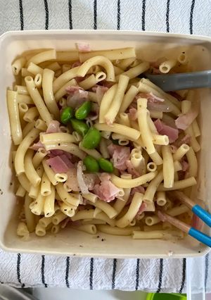 レンジ給食　ペペロンチーノマカロニサラダ-レシピのメイン写真