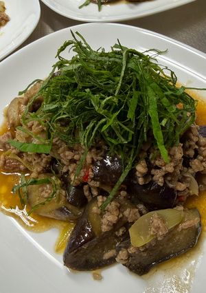 茄子とネギとひき肉のピリ辛にんにく味噌炒め-レシピのメイン写真