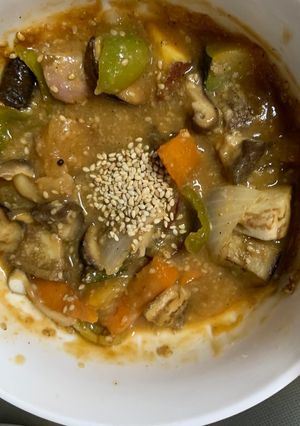 根菜茄子コク旨ビビンバ味温野菜サラダ-レシピのメイン写真
