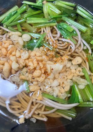 簡単　ほうれん草蕎麦-レシピのメイン写真