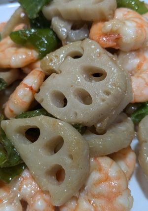 海老とれんこんのコリアンダー炒め-レシピのメイン写真