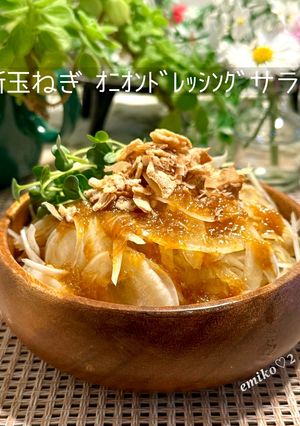 新玉ねぎのｵﾆｵﾝﾄﾞﾚｯｼﾝｸﾞサラダ-レシピのメイン写真