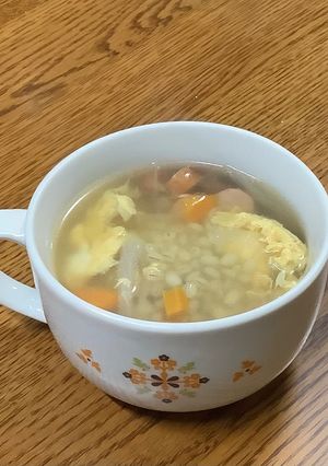 もち麦入りふわふわ卵の中華スープ-レシピのメイン写真