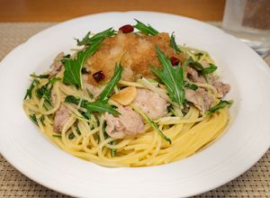 豚肉と水菜のおろし味ぽんパスタ-レシピのメイン写真