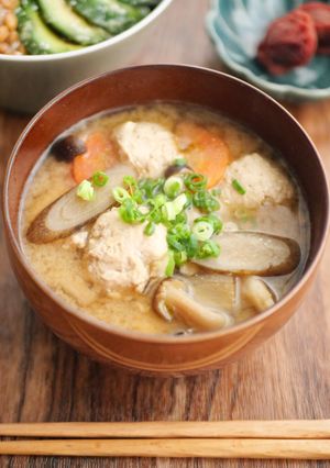 食物繊維♪お豆腐つくねの腸活みそ汁-レシピのメイン写真