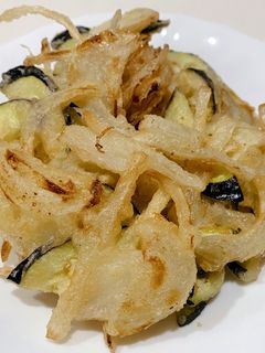 新玉ねぎと茄子のかき揚げ-レシピのメイン写真