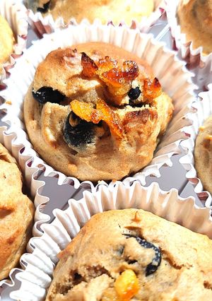 懐かしの味♬こうせん粉と黒豆のマフィン♬-レシピのメイン写真