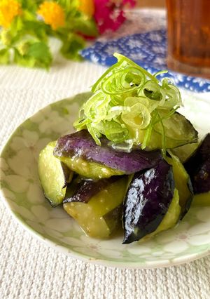 簡単夕食副菜・作り置き★揚げ秋茄子の辛子みそ和え-レシピのメイン写真