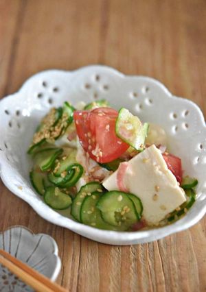 夏野菜と豆腐のひんやりだし漬け-レシピのメイン写真