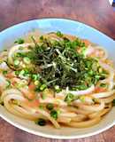 熱々で食べる釜玉明太子うどん