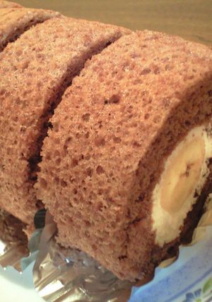 ふわふわ丸ごとバナナロールケーキ-レシピのメイン写真