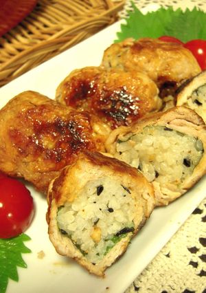 ひじきごはんの肉巻きおにぎり-レシピのメイン写真