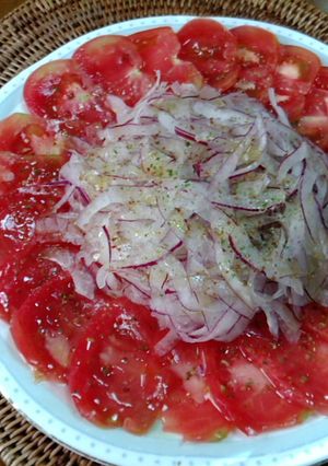 血液サラサラ♪トマトと赤玉ねぎのサラダ-レシピのメイン写真