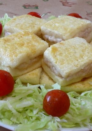 カリカリ挟み肉豆腐の野菜サラダ-レシピのメイン写真