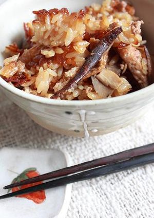 鶏挽肉と牛蒡の中華風ピリ辛炊き込みご飯。-レシピのメイン写真