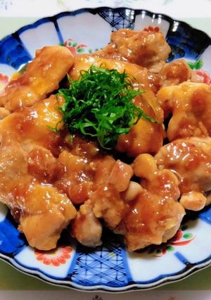 簡単今夜の夕飯!梅鶏もも肉照り焼き和食肉料理主菜-レシピのメイン写真