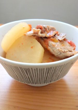 夏煮物★豚肉トマト大根煮物(煮物スープ)-レシピのメイン写真