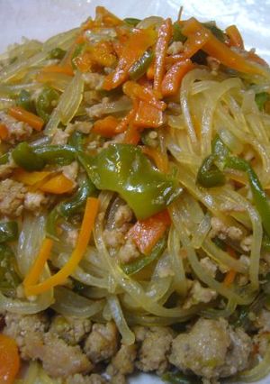 マロニーと鶏ひきの甘辛炒め-レシピのメイン写真