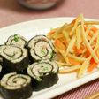 レンジで調理 とりひき肉+梅の海苔巻き