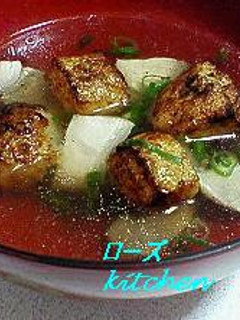 食べすぎ注意♪カリカリ揚げ餅のお吸い物-レシピのメイン写真