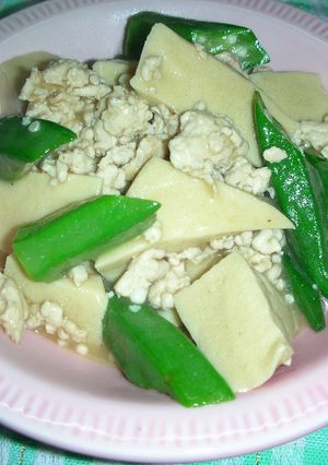 鶏挽肉と高野豆腐とオクラ煮-レシピのメイン写真