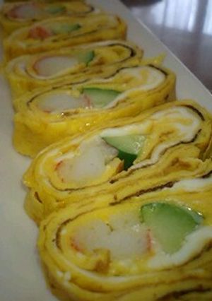 ニッスイサラダフレーク入りの厚焼き玉子♪-レシピのメイン写真